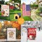 Large Garden Flag Holder Stand Pole for 28 x 40 Flags with Shepherds Hooks for Outdoor - 60 Inches Heavy Duty Yard Flag Post Stake Perfect for Outdoor Decor(Without Solar Lights & Flag)